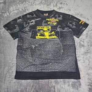 VINTAGE 90's INDYCAR PENNZOIL-HALL/VDS RACING "YELLOW SUBMARINE" AOP T-shirt XXL
